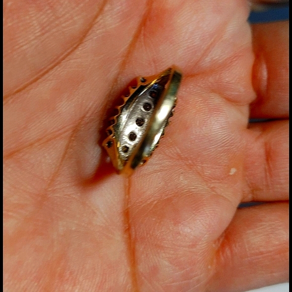 Vintage 3row diamond cluster 14K gold ring 7 1/2 - Picture 10 of 10